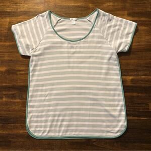 Lake Women's Medium Pajama Top 100% Pima Cotton Short Sleeve Pullover Scoop Neck